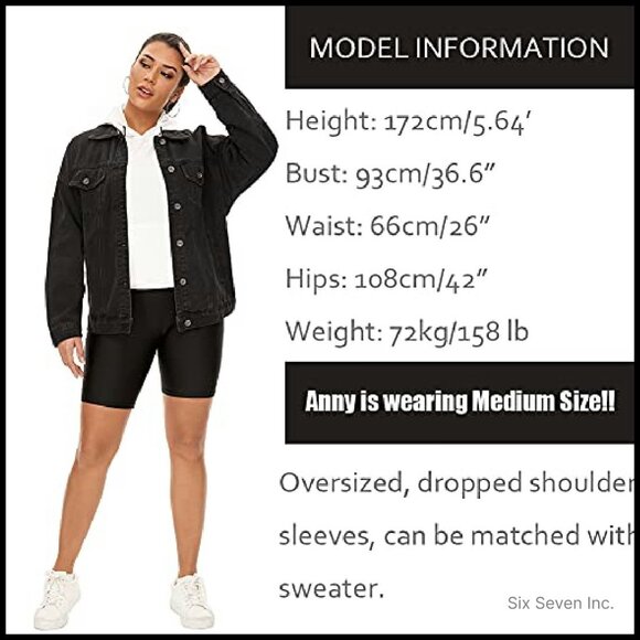 Oversized Vintage Boyfriend Denim Jacket Loose Fit Classic Trucker Style - Picture 6 of 7